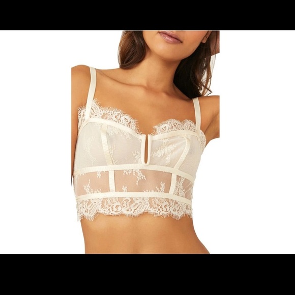 Free People Intimately FP Layer in Lace Bustier Underwire Bra Ivory Size S - Picture 1 of 8